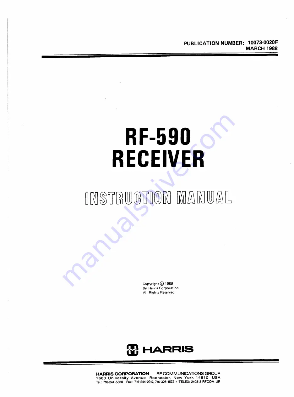 Harris RF-590 Instruction Manual Download Page 3