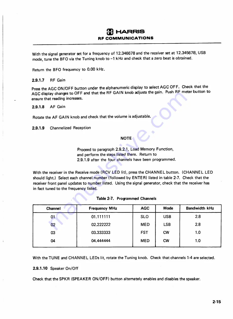 Harris RF-590 Instruction Manual Download Page 35