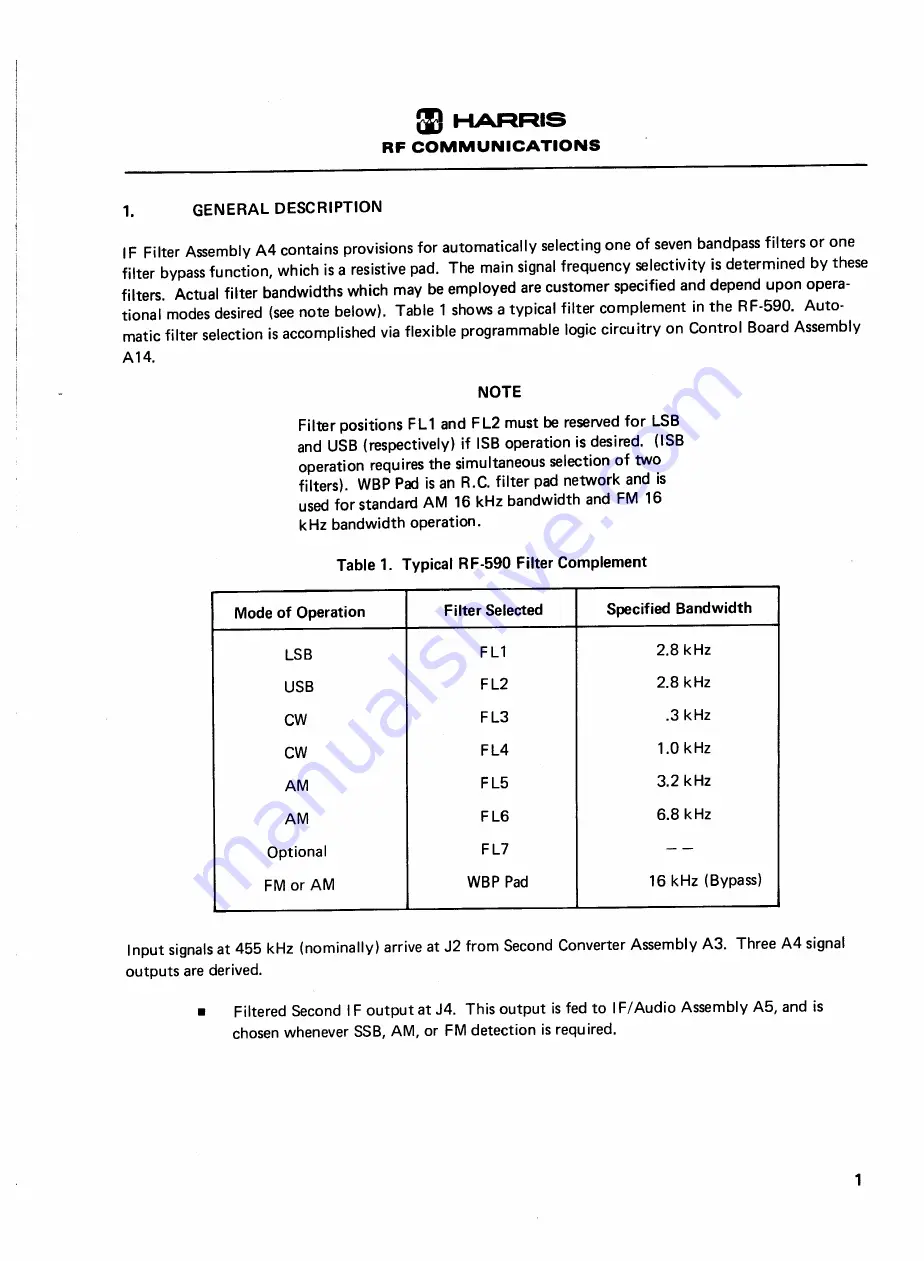 Harris RF-590 Instruction Manual Download Page 181