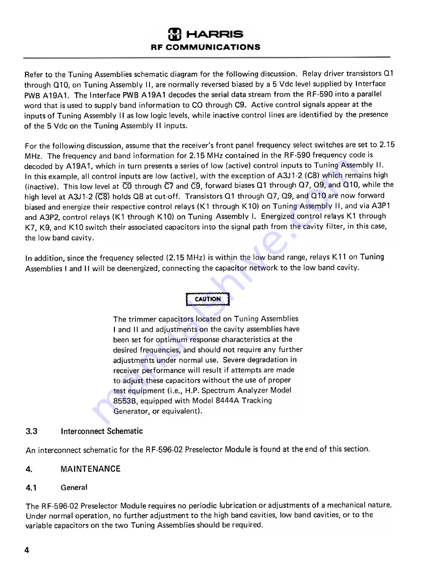 Harris RF-590 Instruction Manual Download Page 522