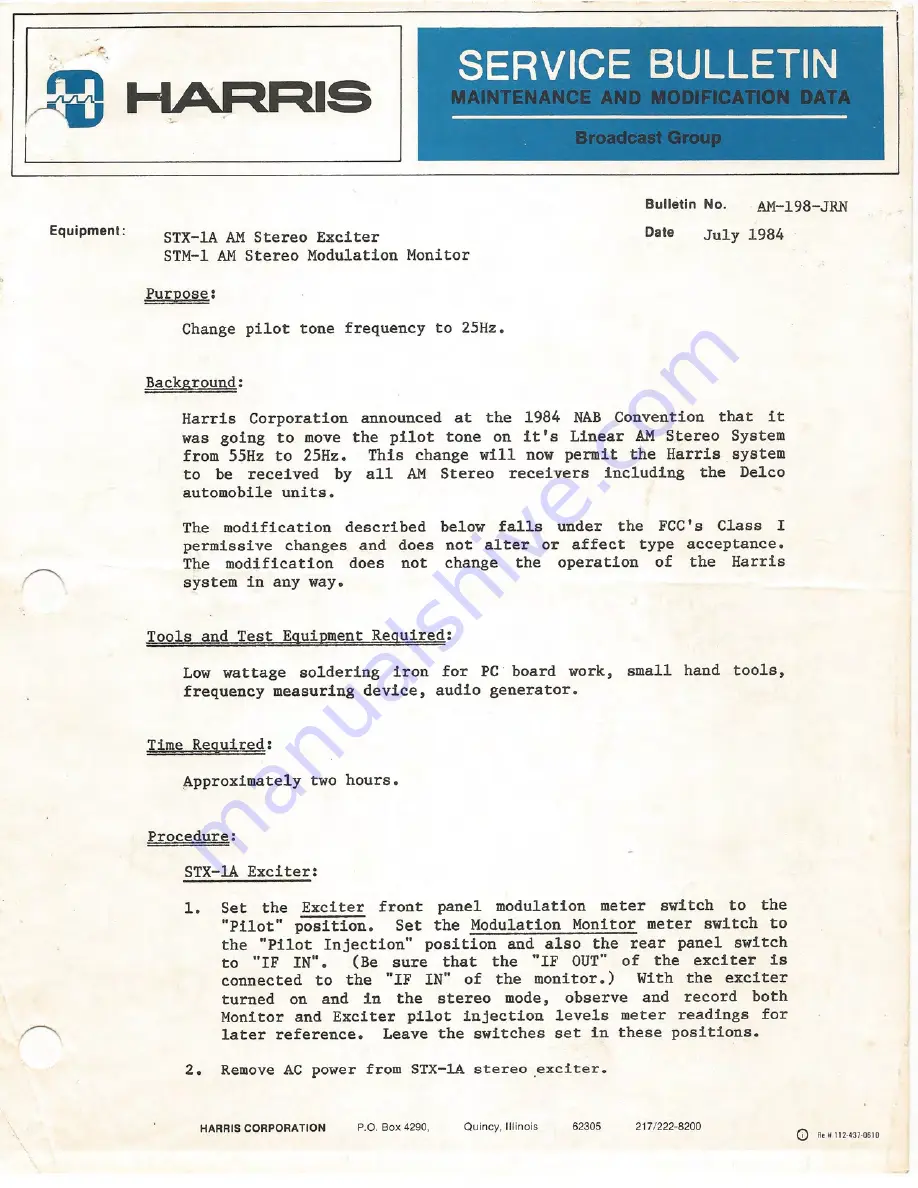 Harris STM-1 Technical Manual Download Page 111