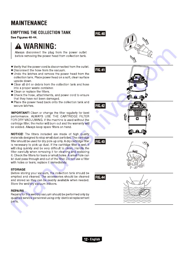 HART VOC1612PF 3701 Operator'S Manual Download Page 12