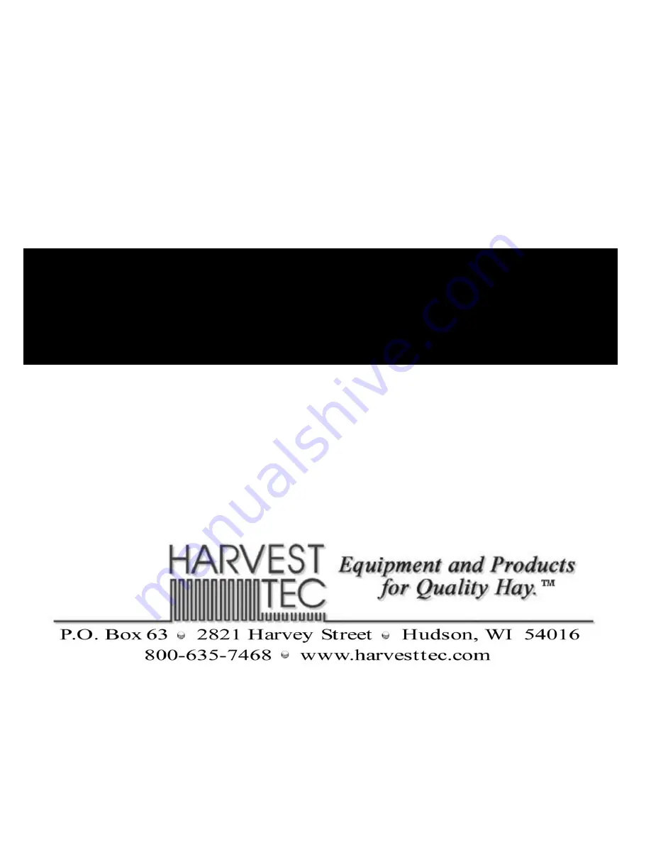 Harvest TEC 030-4670A Operation Manual Download Page 1