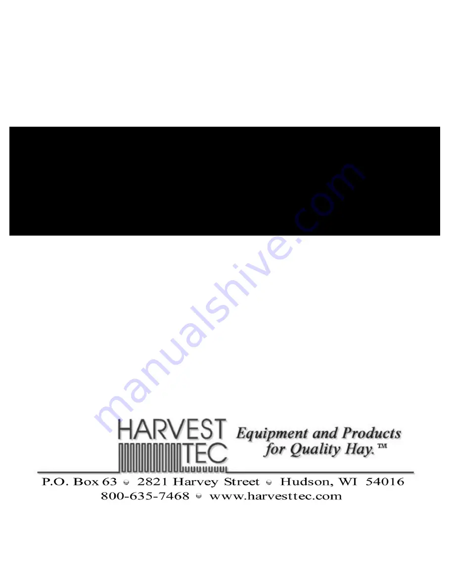 Harvest TEC 491BB Installation Manual Download Page 1