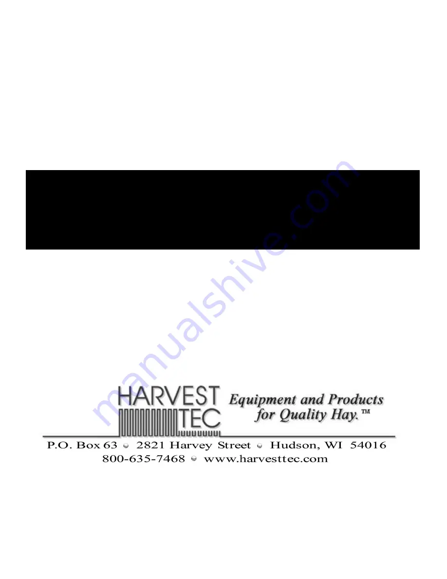 Harvest TEC 600RB Installation Manual Download Page 1