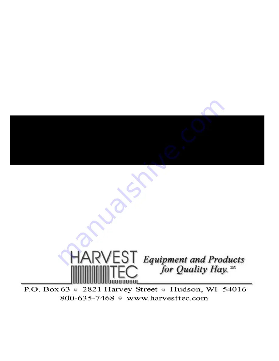 Harvest TEC 600SS Operation Manual Download Page 1