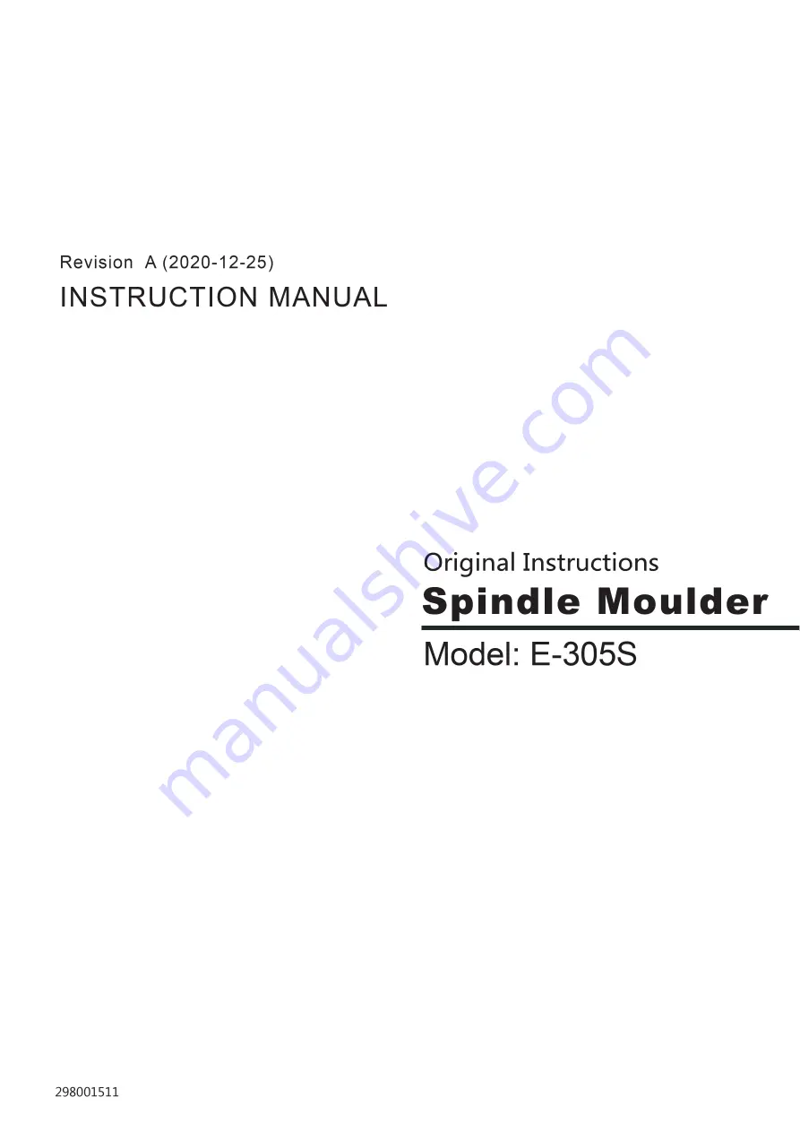 HARVEY Eagle E-305S Instruction Manual Download Page 1