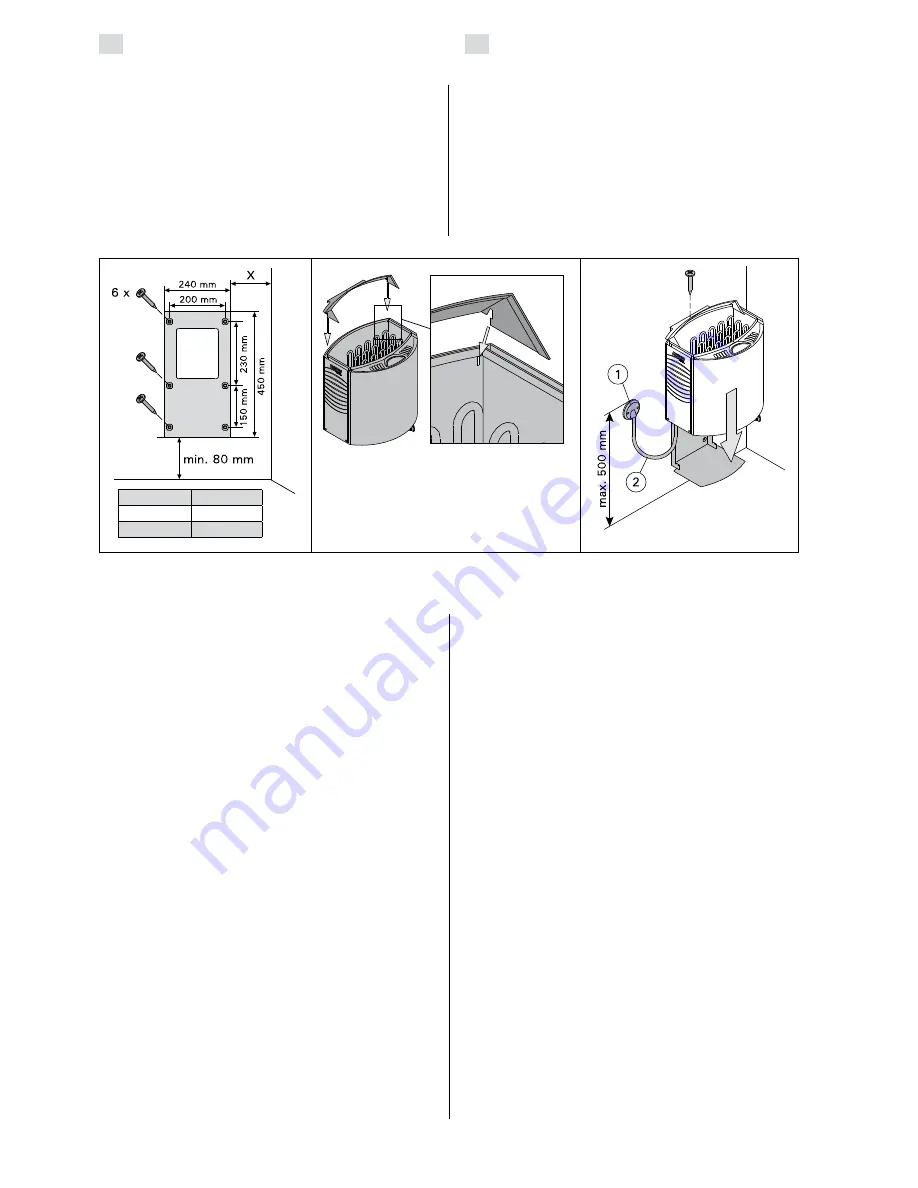 Harvia BC60SE Instructions For Installation And Use Manual Download Page 12