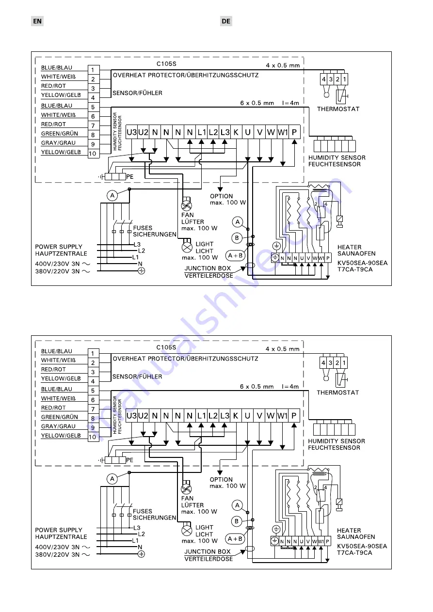 Harvia C105S Manual Download Page 10