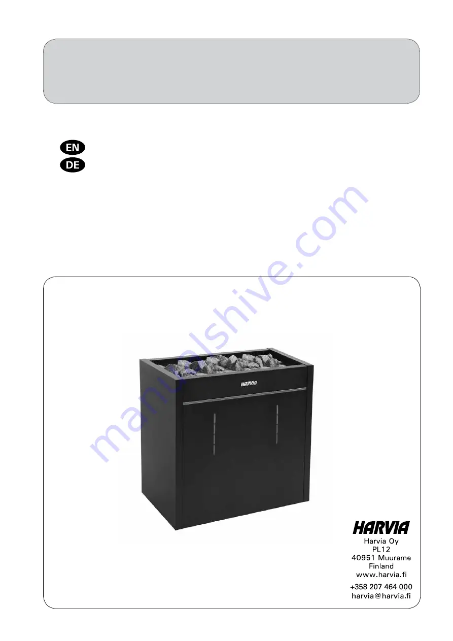 Harvia HL135SA Instructions For Installation And Use Manual Download Page 1