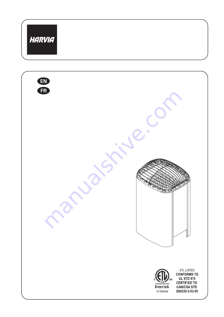 Harvia K10G-U1 Owner'S/Operator'S Manual Download Page 1