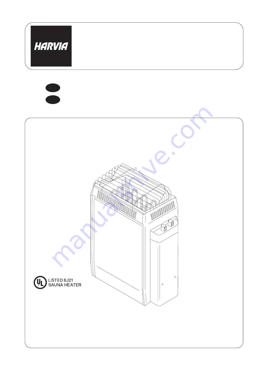 Harvia KV-45 Instructions For Installation Manual Download Page 1