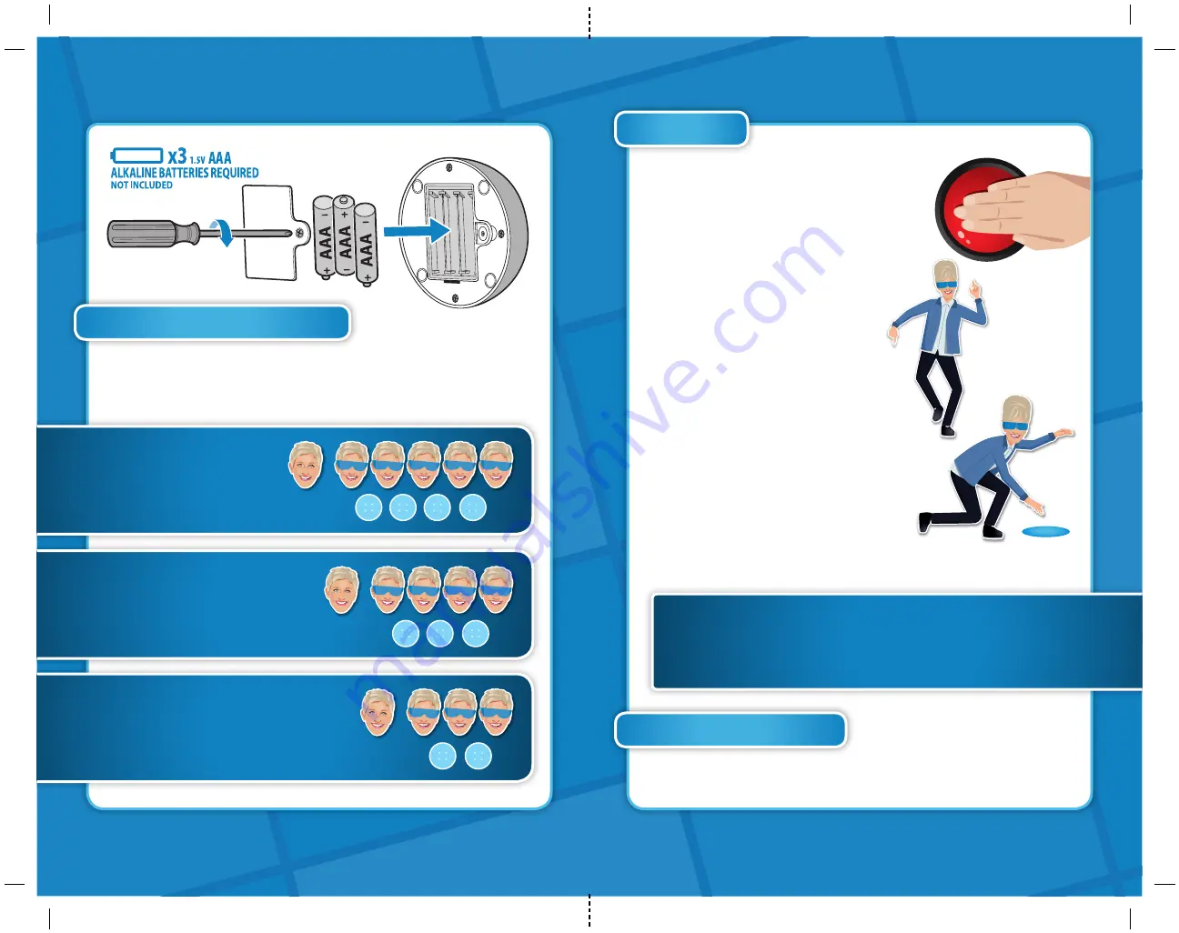 Hasbro Gaming BLINDFOLDED MUSICAL CHAIRS Quick Start Manual Download Page 2