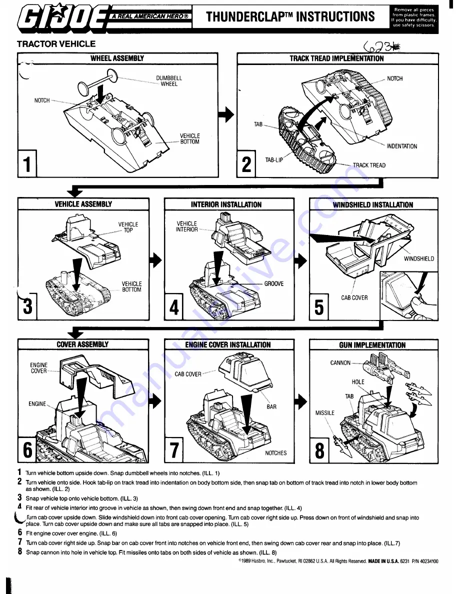 Hasbro G.I.Joe Thunderclap Instructions Manual Download Page 1