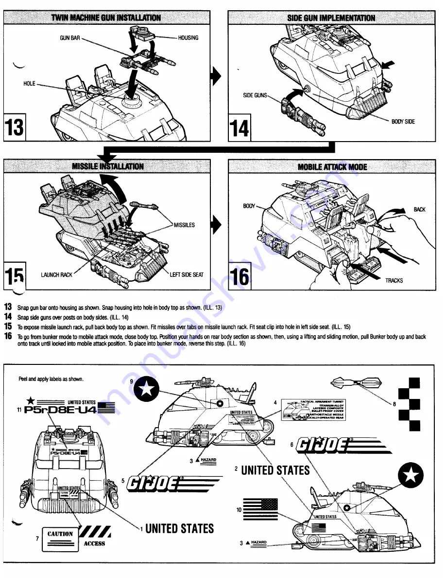 Hasbro GIJoe Mobile Battle Bunker Instructions Download Page 3