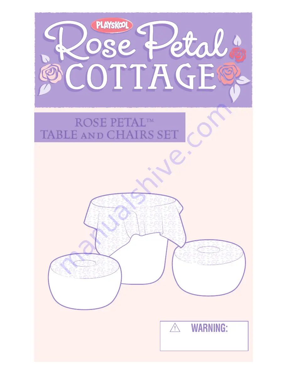 Hasbro Rose Petal Cottace Table and Chairs Set 68620/68621 Скачать руководство пользователя страница 1