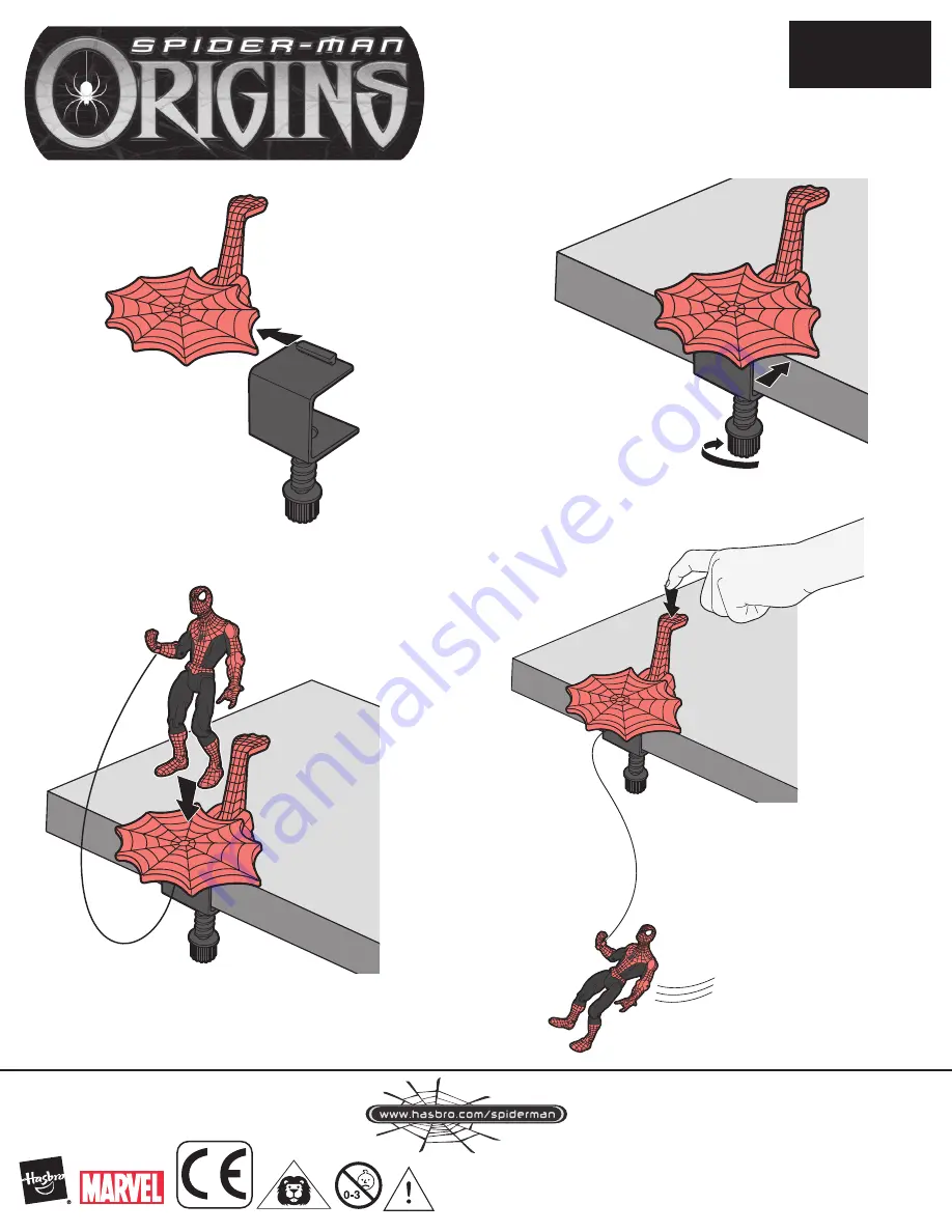 Hasbro Spiderman Origins Spiderman with Leaping Attack 79799/79035 Instruction Manual Download Page 1