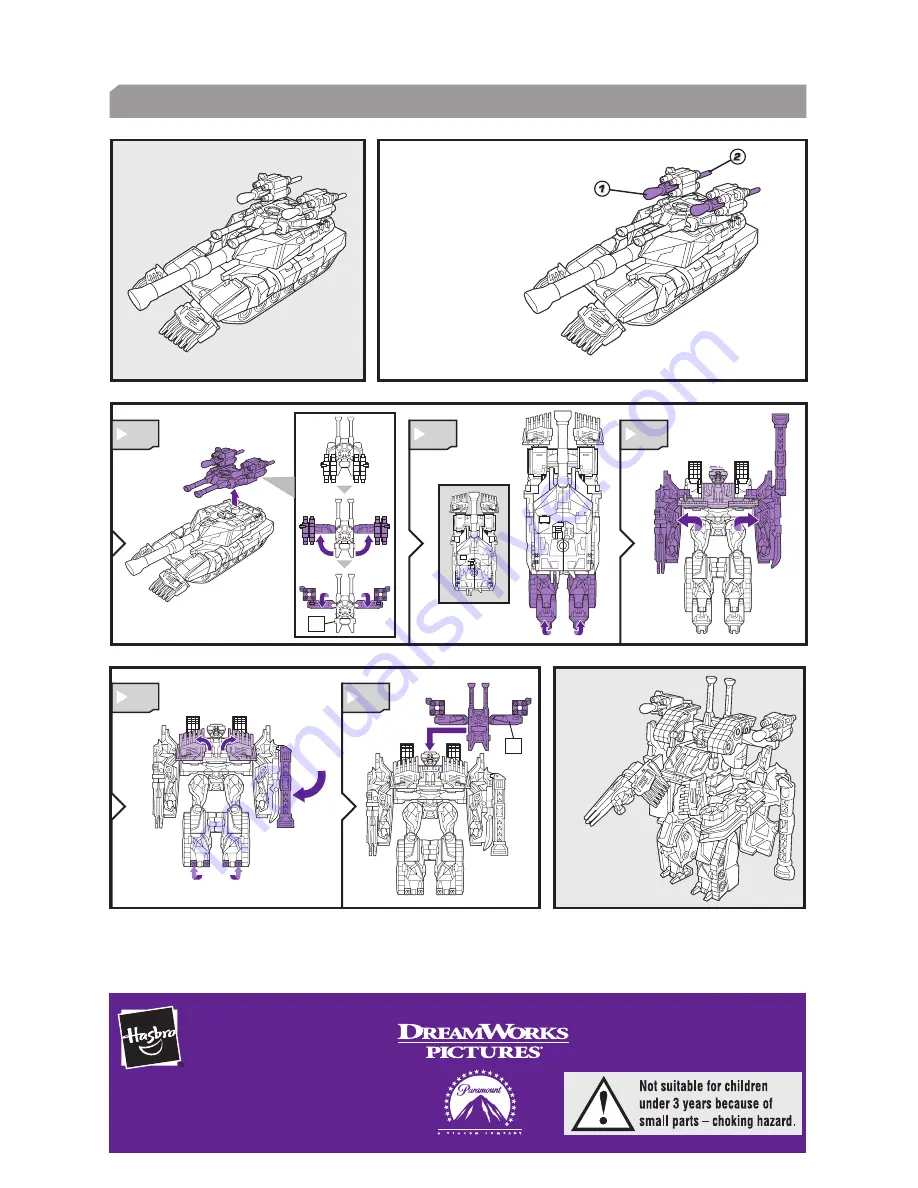 Hasbro Transformers Double Missile Decepticon Brawl 82434/82414 Instruction Manual Download Page 2