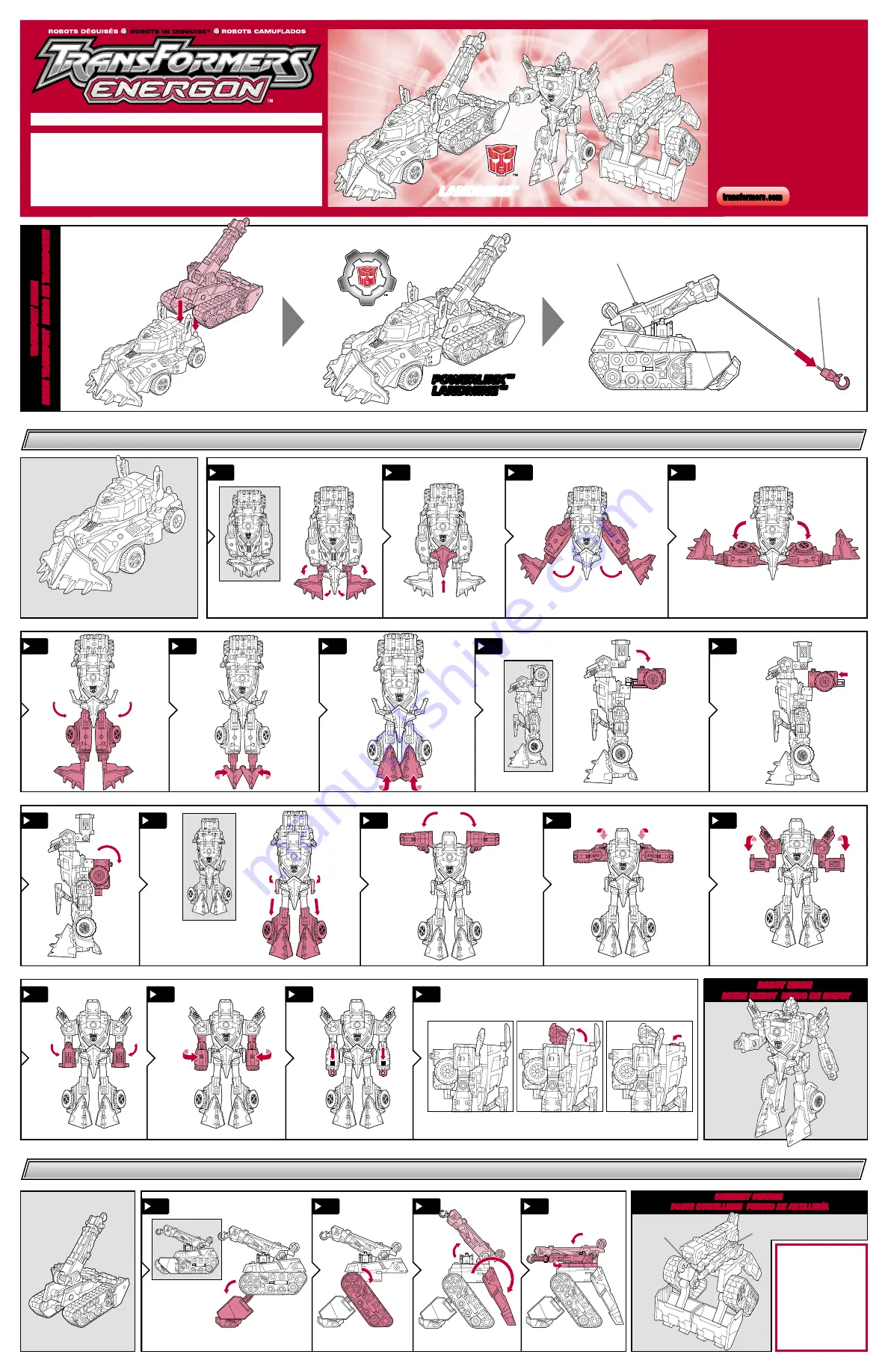 Hasbro Transformers Energon Landmine Instructions Download Page 1