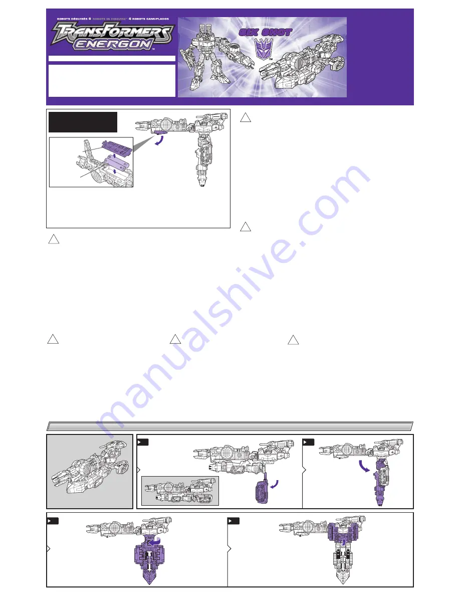 Hasbro Transformers Energon Six Shot 80450 Instruction Manual Download Page 1