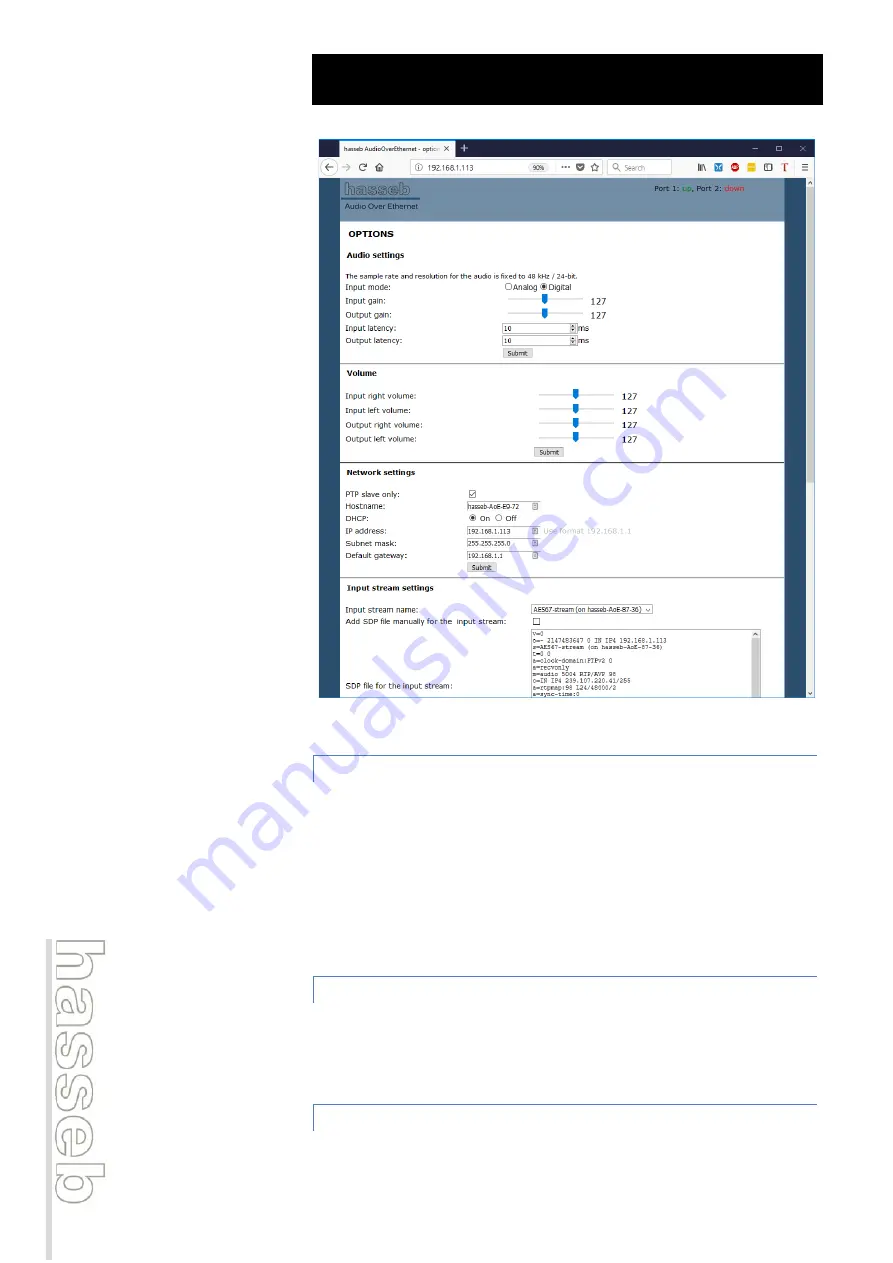 HASSEB AUDIO OVER ETHERNET PRO Instruction Manual Download Page 2