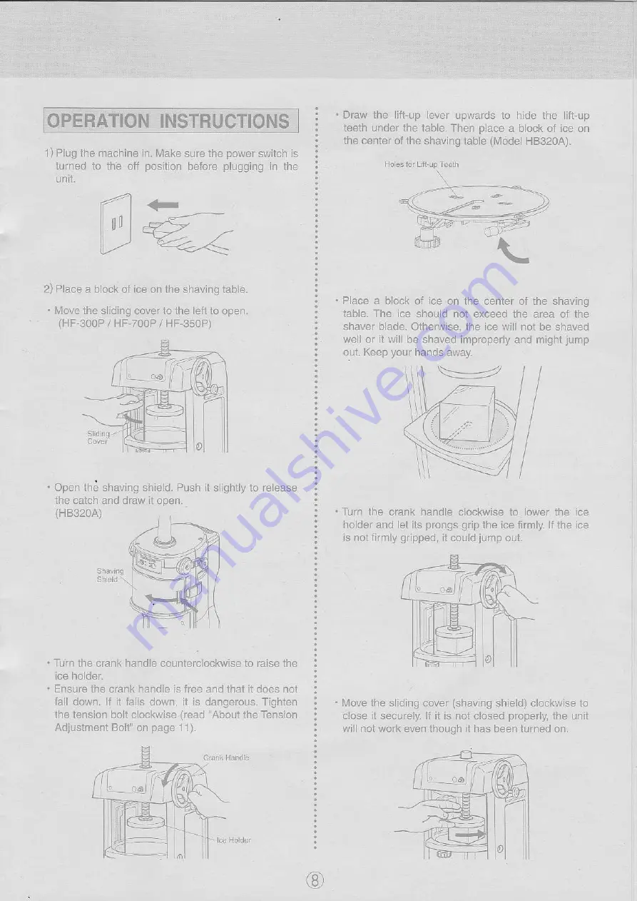 Hatsuyuki HB320A User Manual Download Page 9