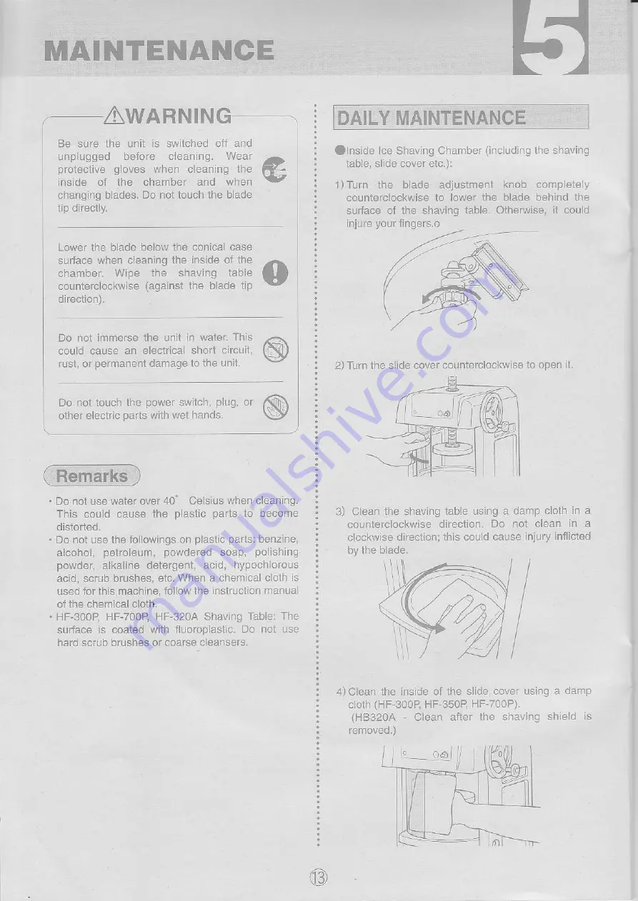 Hatsuyuki HB320A User Manual Download Page 14