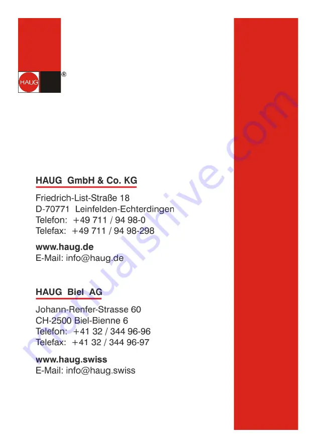 Haug EN 8 LC Operating Instructions Manual Download Page 24