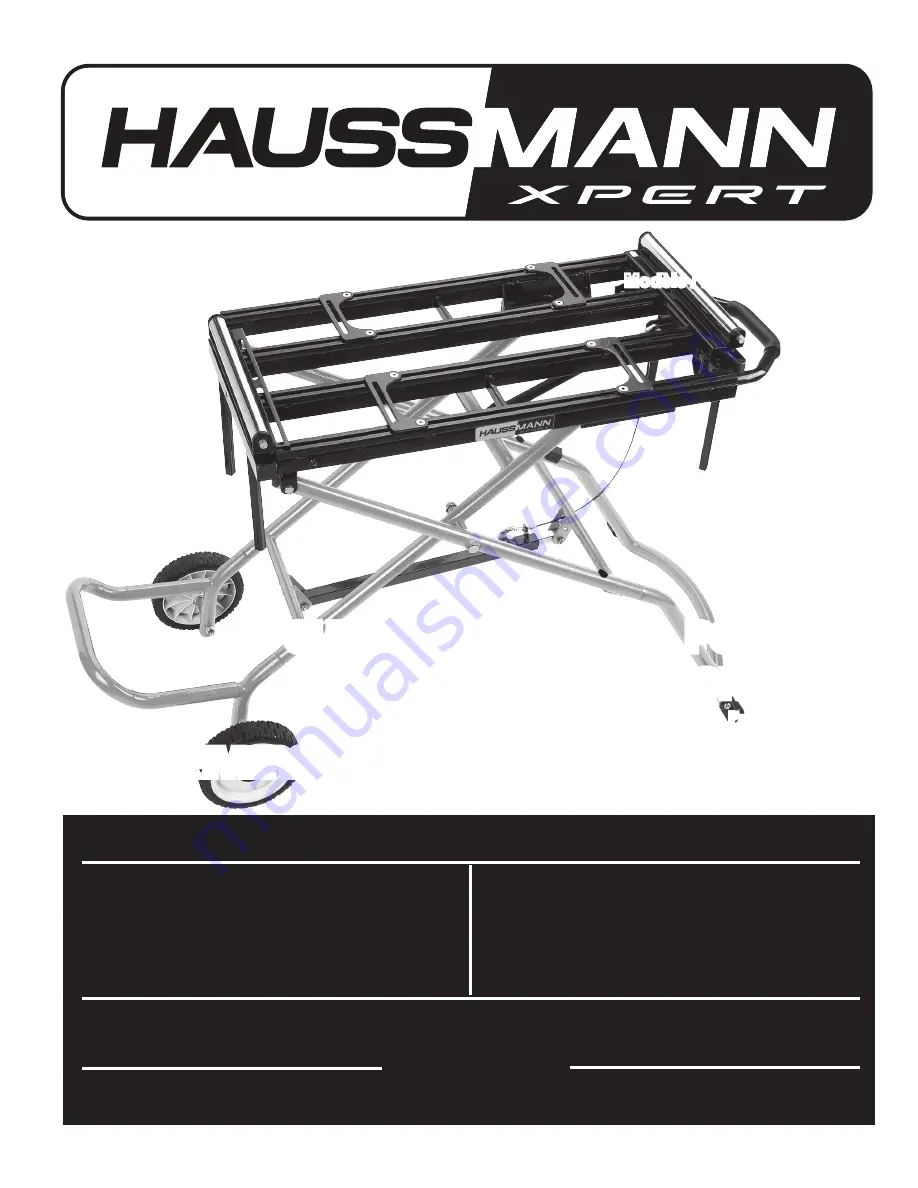 Haussmann Xpert 68125011 Operator'S Manual Download Page 1