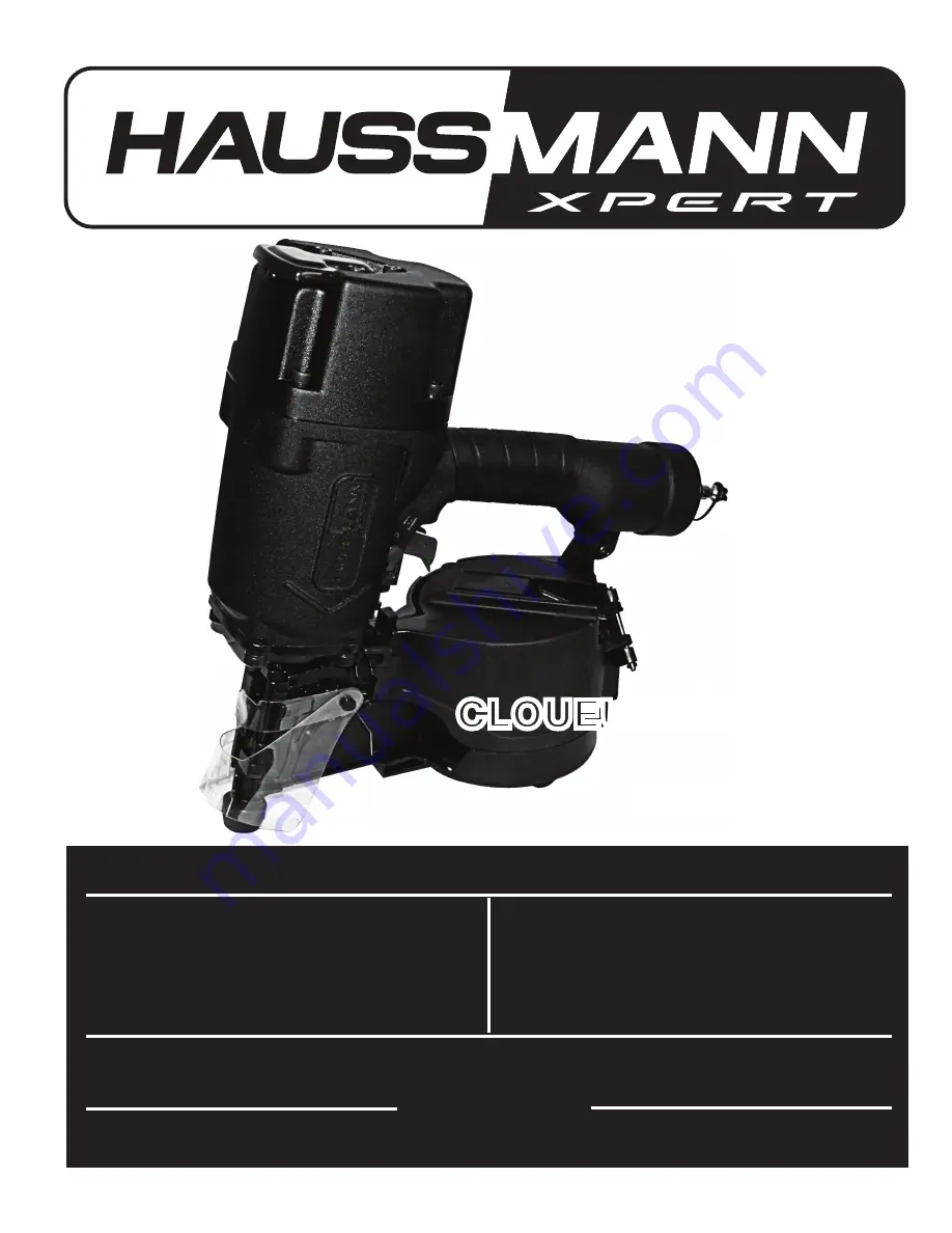 Haussmann Xpert 68125081 Operator'S Manual Download Page 1