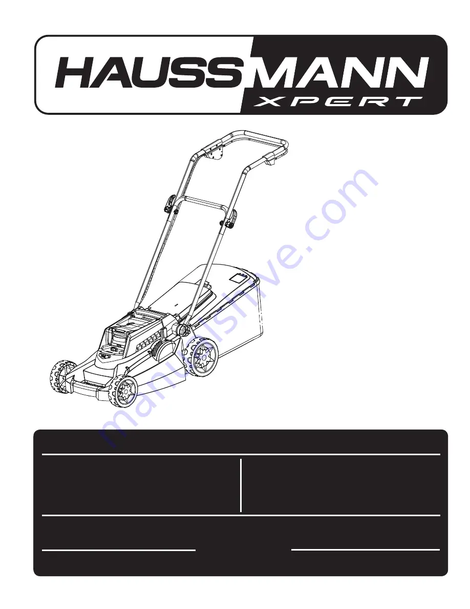 Haussmann SLM40D Operator'S Manual Download Page 1