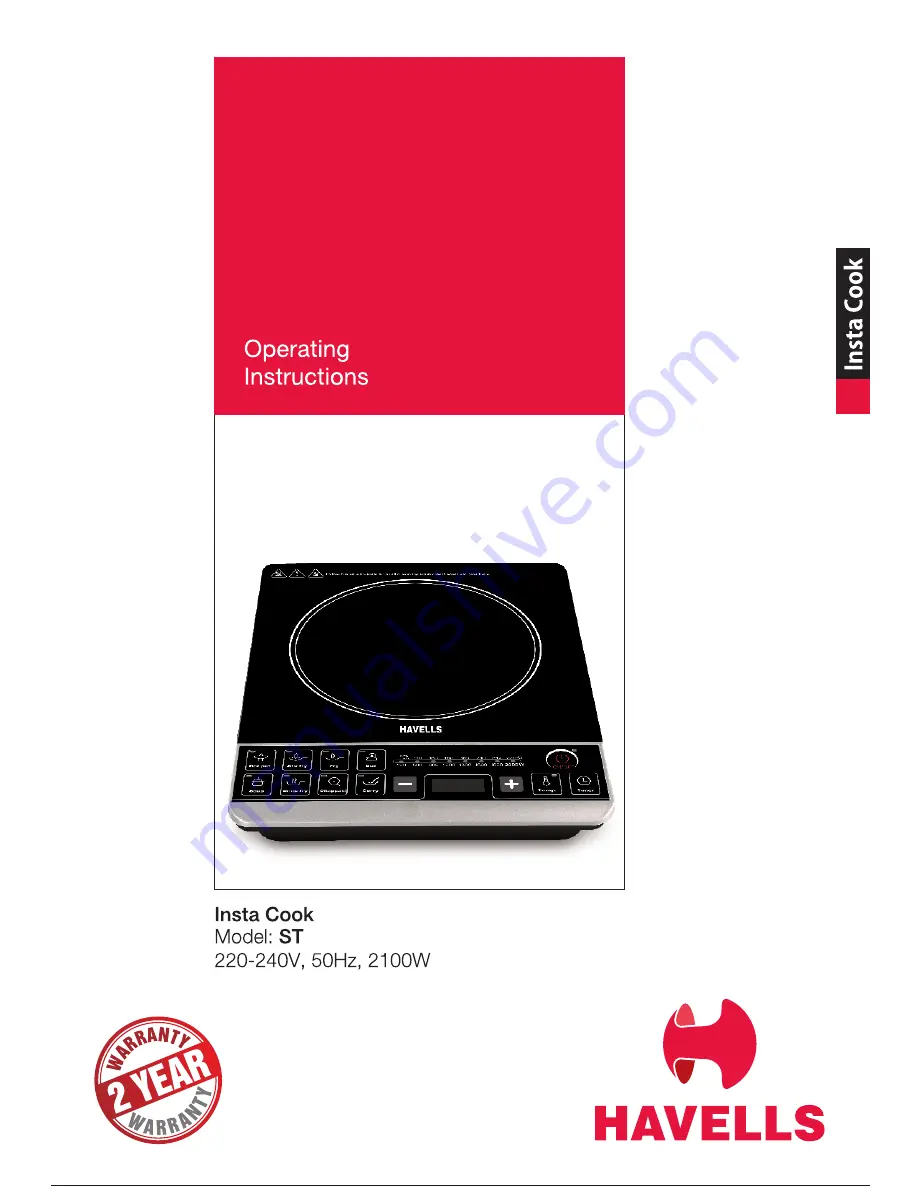 Havells ST Insta Cook Operating Instructions Manual Download Page 1