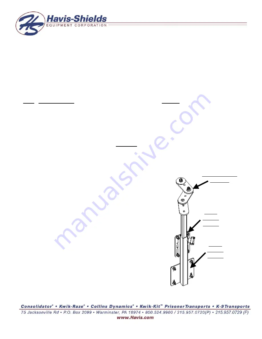 Havis-Shields Universal Side Mount C-TCB-19 Скачать руководство пользователя страница 1