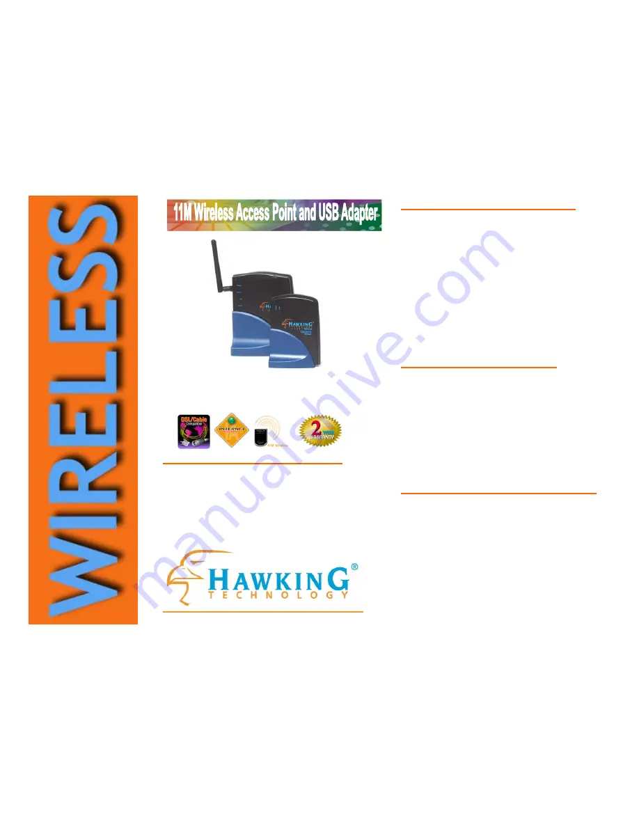 Hawking NK340W Specifications Download Page 1