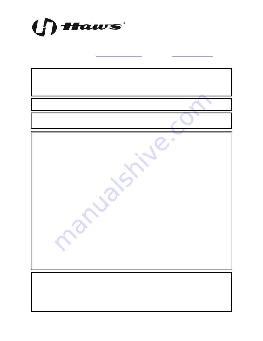 Haws 1119HO Installation, Operation & Maintenance Instructions Manual Download Page 1