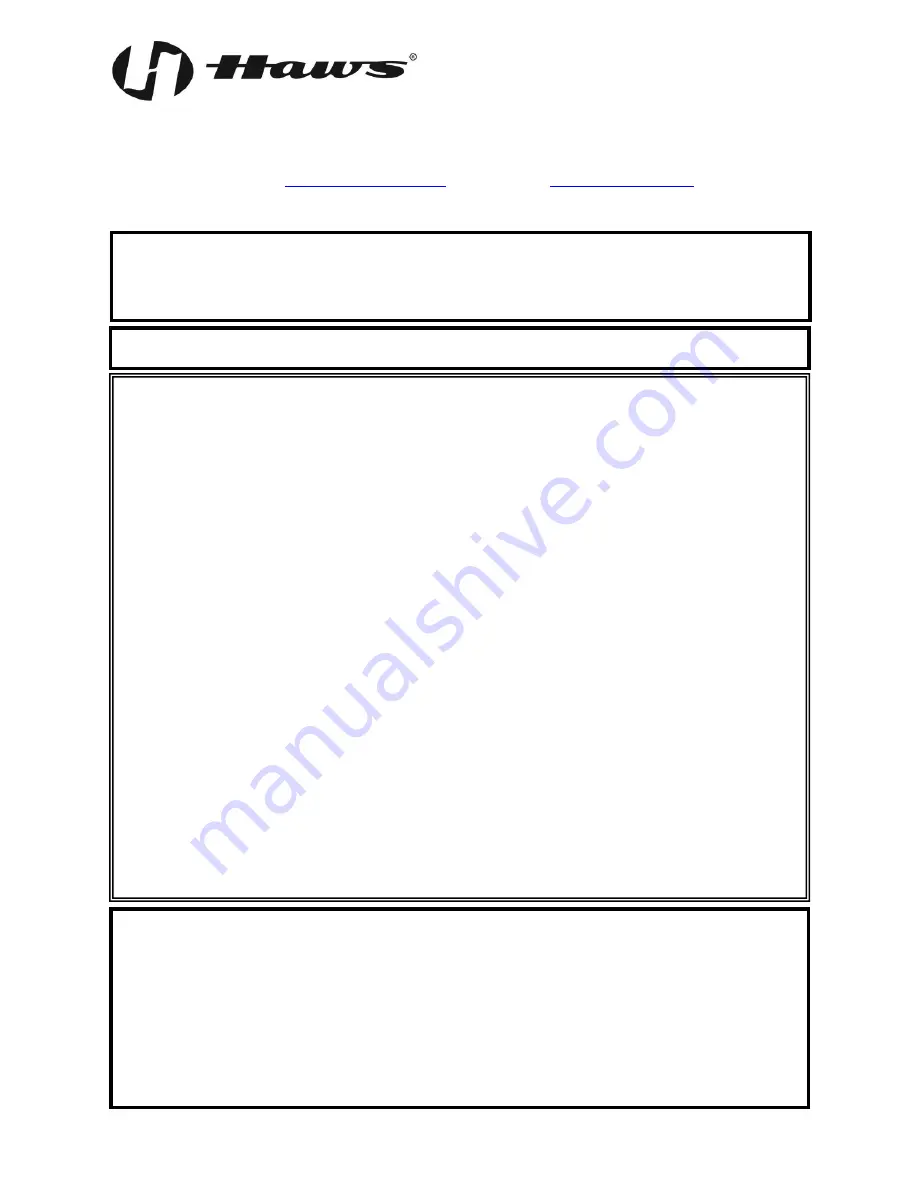 Haws 3511FR Installation, Operation & Maintenance Instructions Download Page 1