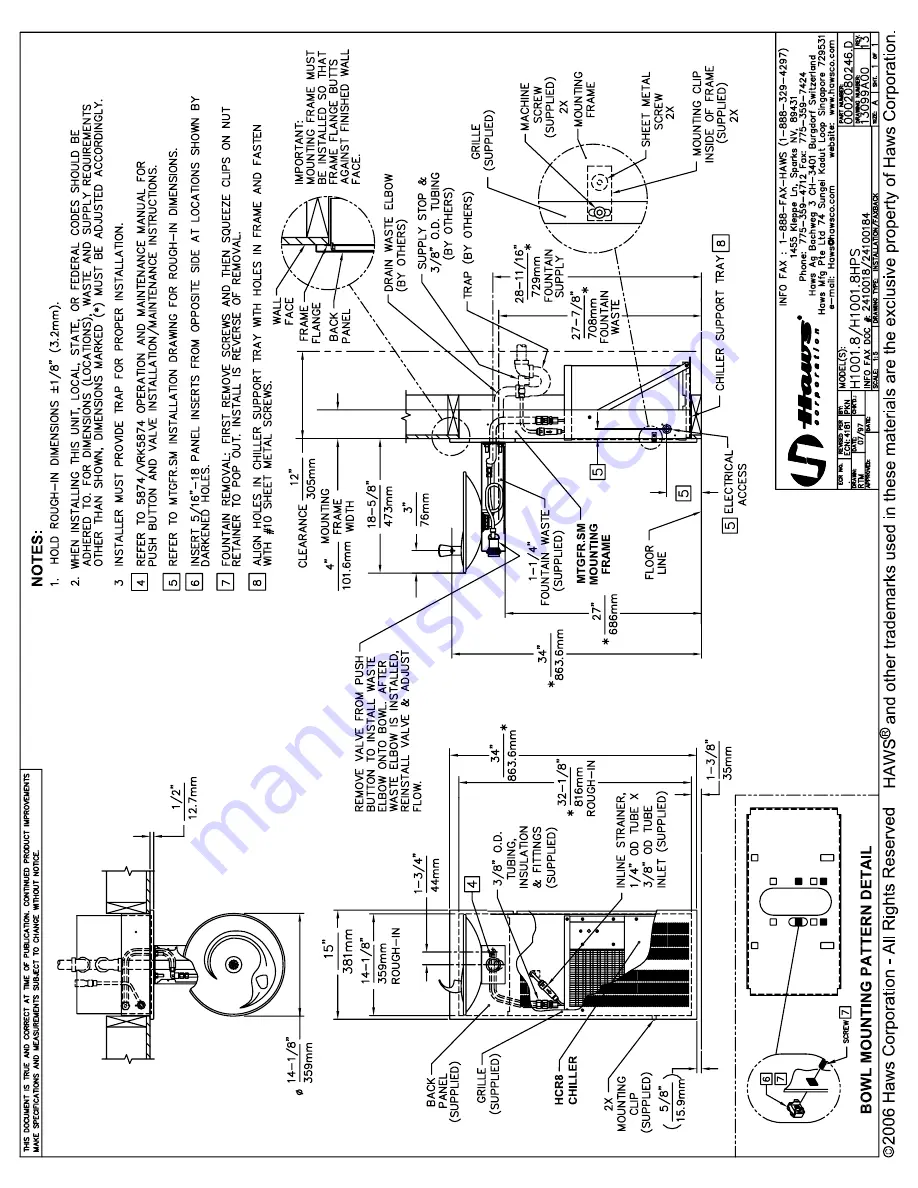 Haws 611970358420 Installation, Operation & Maintenance Instructions Manual Download Page 2