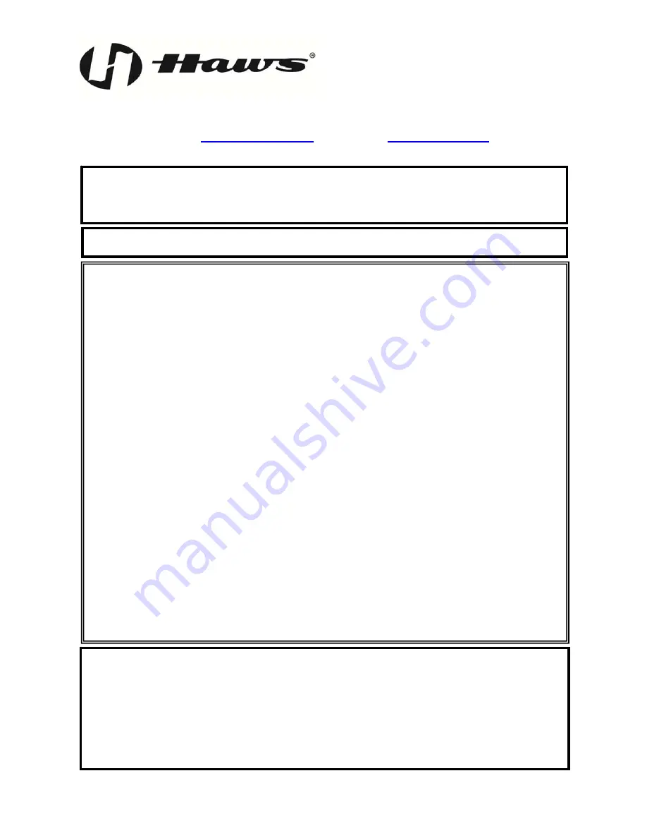 Haws SP158B Installation, Operation And Maintenance Instructions Download Page 1