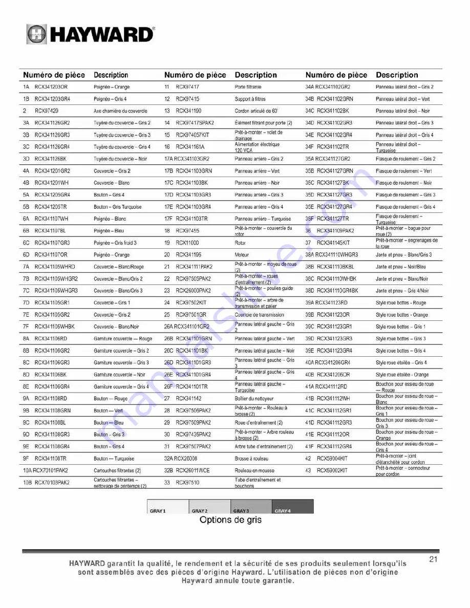 Hayward AquaVac 500 Owner'S Manual Download Page 44