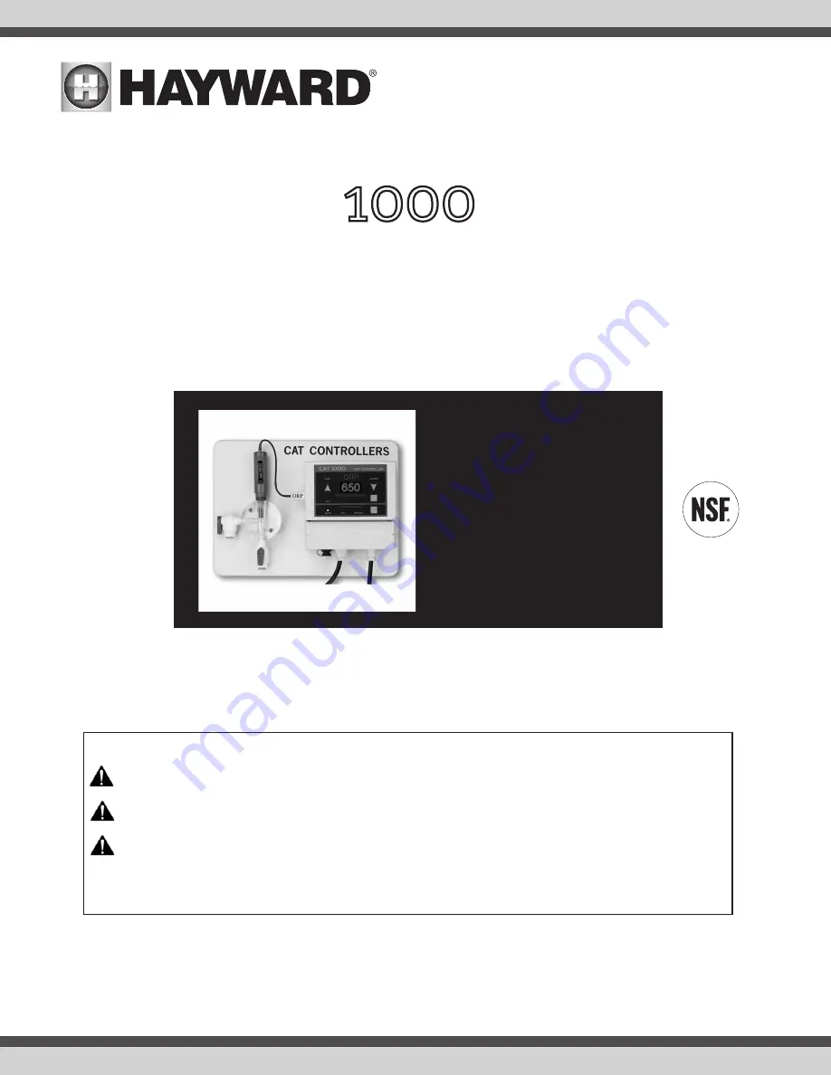 Hayward CAT-1000-ORP Скачать руководство пользователя страница 1