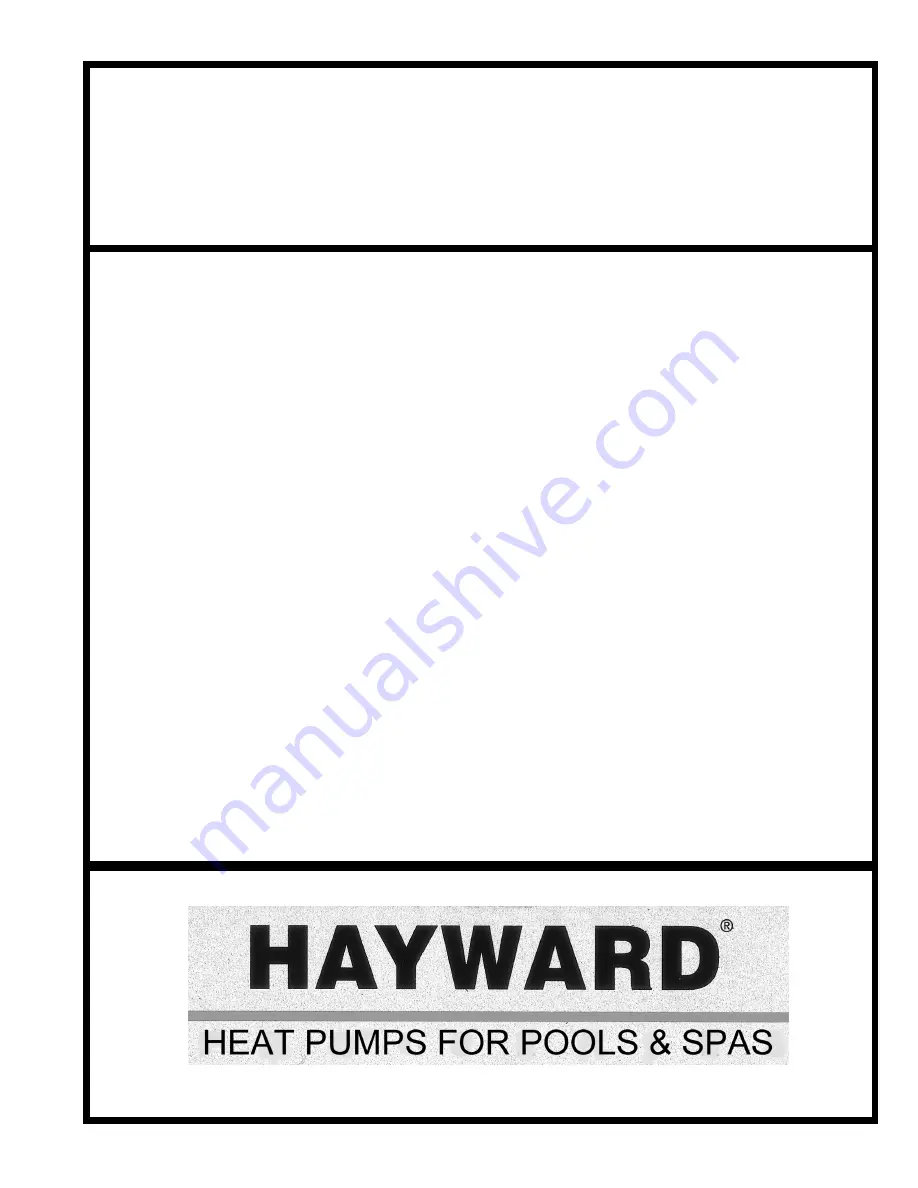 Hayward HeatPro Owner'S Manual Download Page 1