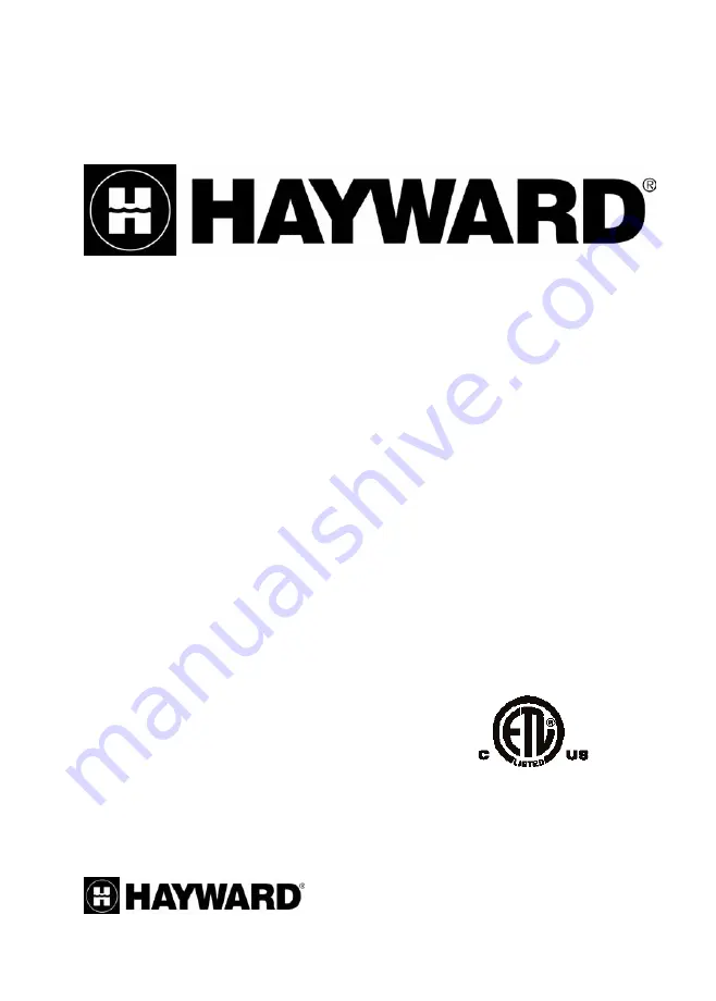 Hayward HP65A Скачать руководство пользователя страница 1