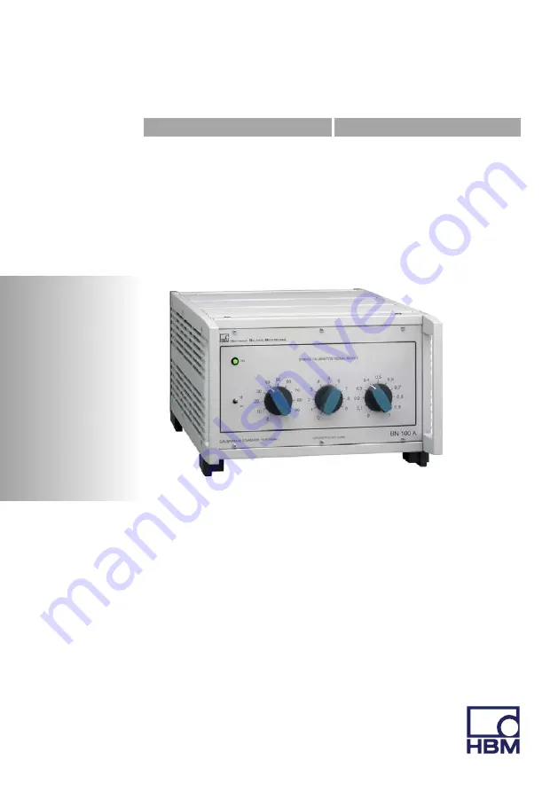 HBM BN100A Operating Manual Download Page 1