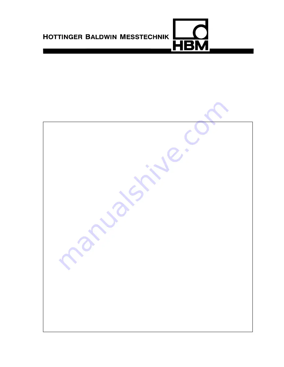 HBM T32 FNA Operating Manual Download Page 1