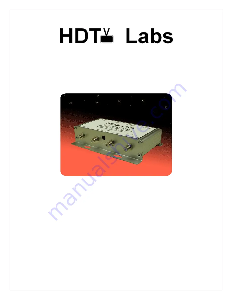 HDT HDSSFG20B Instruction Manual Download Page 1