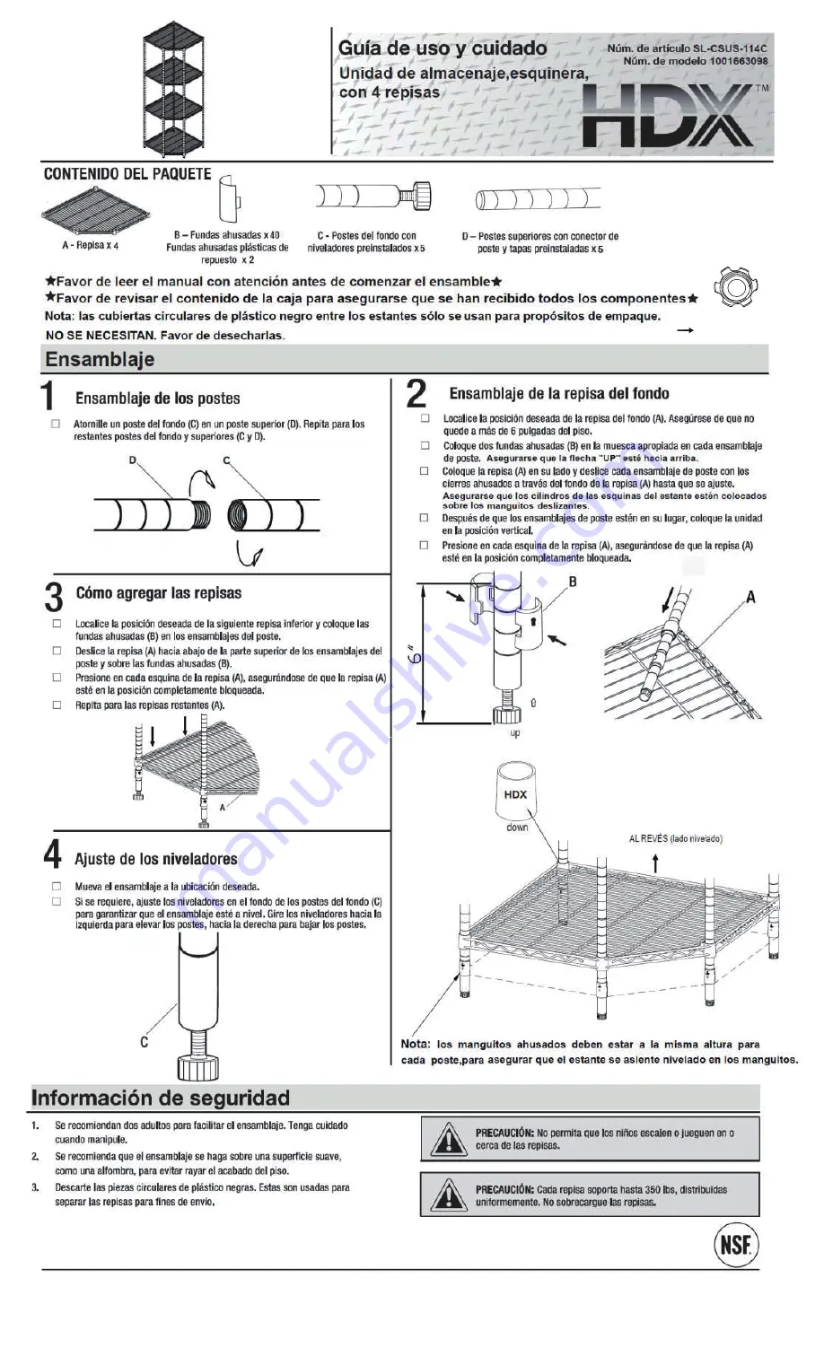 HDX 1001663098 Скачать руководство пользователя страница 2