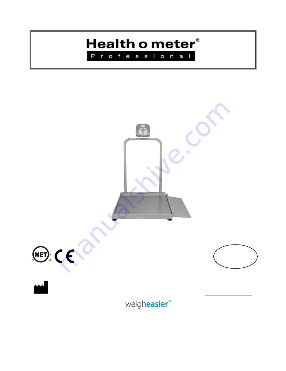 Health O Meter 2500CKL User Instructions Download Page 1