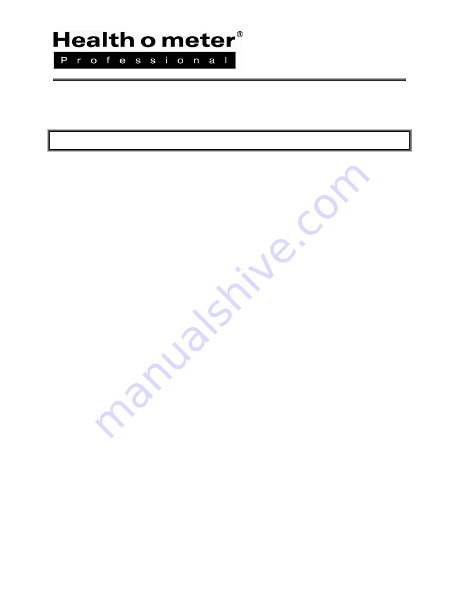 Health O Meter 349KLX User Instructions Download Page 2