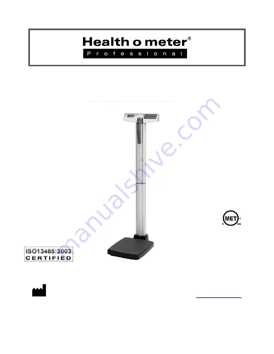 Health O Meter 500KL User Instructions Download Page 1