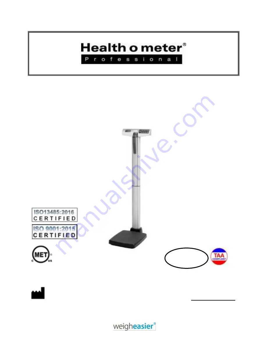 Health O Meter 501KG User Instructions Download Page 27